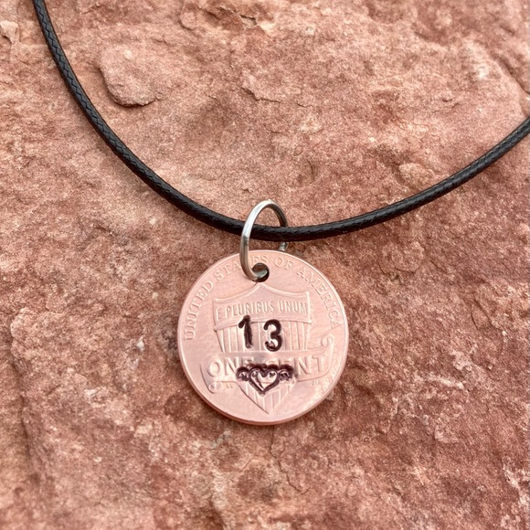 Stamped Penny Tribute Pendant Necklace - Picture 2 of 3